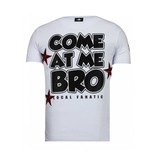 Local Fanatic Fight Club Spike - Rhinestone T-shirt - Wit