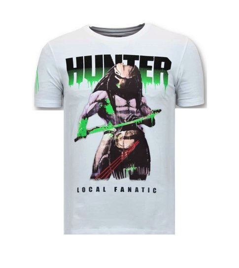 Local Fanatic Luxe Heren T shirt - Predator Hunter - Wit