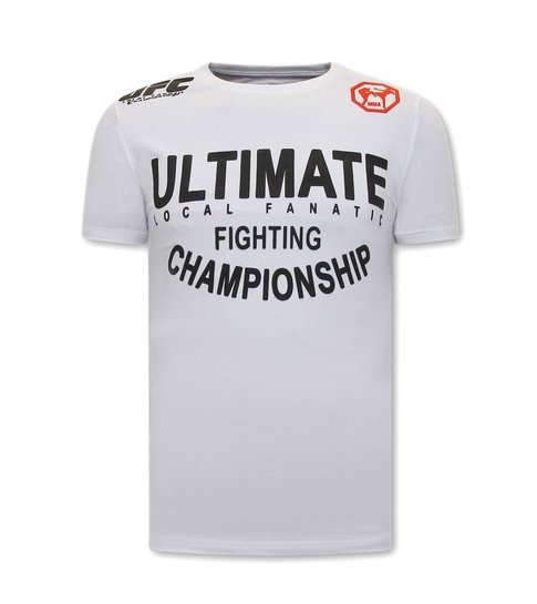 Local Fanatic Ultimate Fighting Heren Tshirt  - Wit