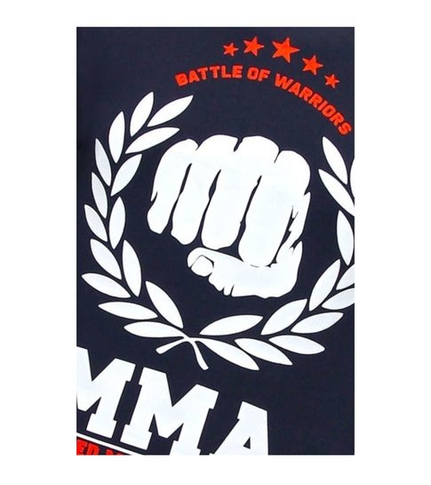 Local Fanatic  T-shirt Heren met Opdruk - MMA Fighter - Blauw