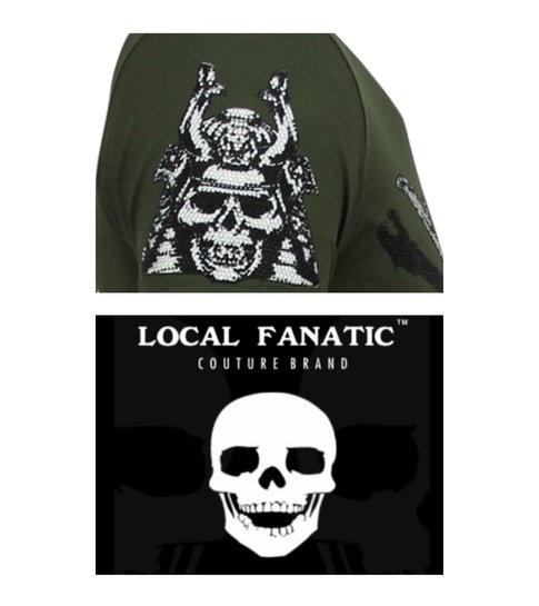 Local Fanatic Savage Samurai - Print T shirt Heren - 6327G - Groen