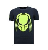 Local Fanatic  T-shirt Heren met Opdruk - Predator Neon Print - Blauw