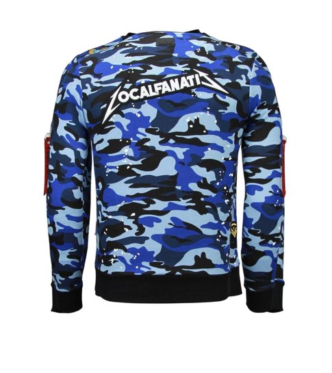 Local Fanatic Exclusief Camo Embroidery - Sweater Patches - Blauw