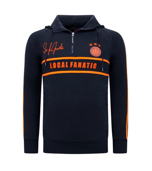 Local Fanatic Heren Training Sweater - Double Line Signed - Blauw / Oranje