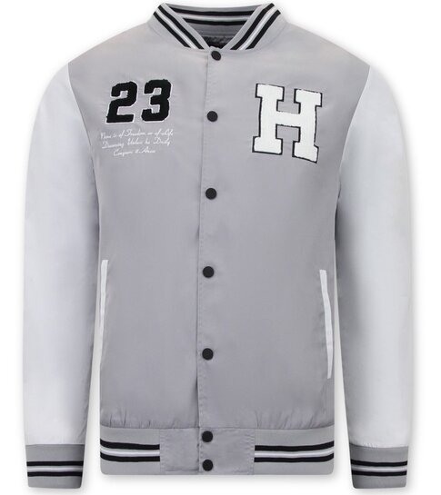 TONY BACKER Dunne Heren Bomber Baseball Jacket  Zomer - Grijs