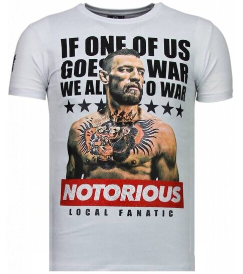 Local Fanatic Conor Notorious Legend - Rhinestone T-shirt - Wit