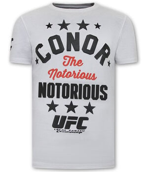 Local Fanatic The Notorious Conor Print Shirt Heren - UFC - Wit