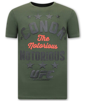 Local Fanatic The Notorious Conor Print Shirt Heren - UFC - Groen
