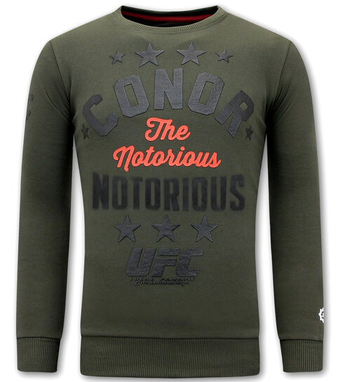 Local Fanatic Heren Sweater met Print - Conor Notorious  - Groen