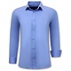 Luxe Blanco Heren Overhemden Lange Mouw - Slim Fit - 3082 - Blauw