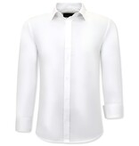 TONY BACKER Luxe Trendy Blanco Overhemden Heren - Slim Fit - 3079 - Wit