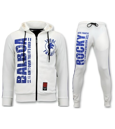 Local Fanatic Exclusieve Heren Trainingspak  - Rocky Balboa Sport Pak - Wit