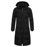 MATOGLA Lange Puffer Jas Dames Getailleerd - 8606ZCNW- Zwart