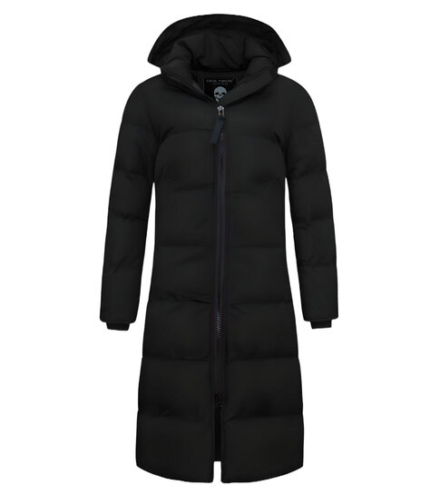 MATOGLA Lange Puffer Jas Dames Getailleerd - 8606ZCNW- Zwart