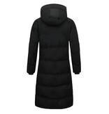 MATOGLA Lange Puffer Jas Dames Getailleerd - 8606ZCNW- Zwart