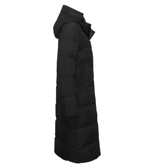 MATOGLA Lange Puffer Jas Dames Getailleerd - 8606ZCNW- Zwart