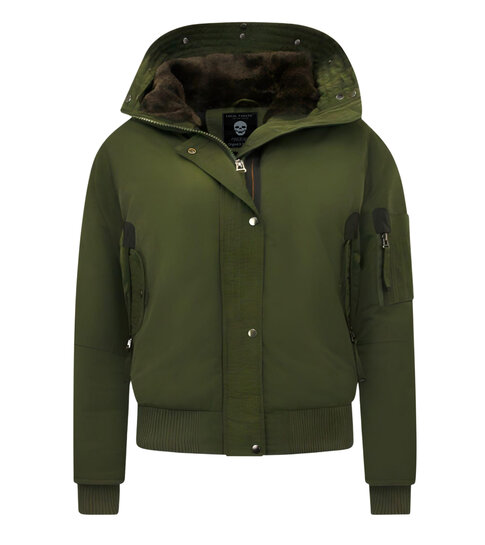 Gentile Bellini Winterjassen Kort Dames met Capuchon - 8815 - Groen