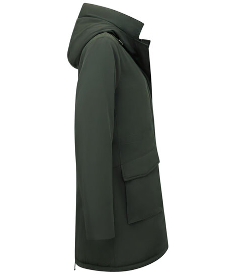 Gentile Bellini Lange Winterjas Dames Sale met Capuchon - 2728 - Groen