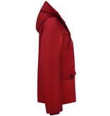 TheBrand Winterjas Getailleerd  Dames met Capuchon - 503 - Rood