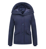 TheBrand Getailleerde Korte Winterjas Dames - 503 - Blauw