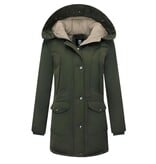 Gentile Bellini Gewatteerde Jas Dames Lang met Capuchon - 8811 - Groen