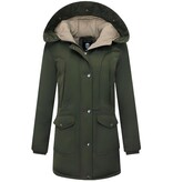 Gentile Bellini Gewatteerde Jas Dames Lang met Capuchon - 8811 - Groen