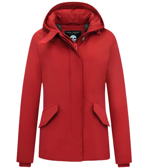 MATOGLA Dames Winterjassen met Capuchon - 5897 - Rood