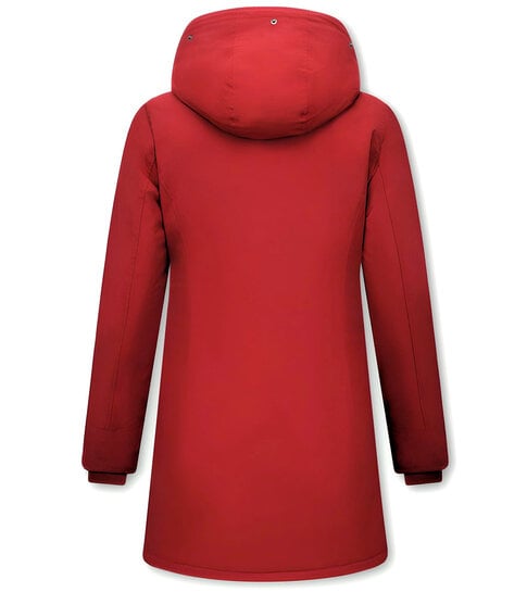 MATOGLA Lange Vrouwen Winterjas - Rood