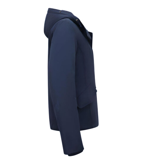 MATOGLA Korte jas Vrouwen met Capuchon - 5898 - Blauw