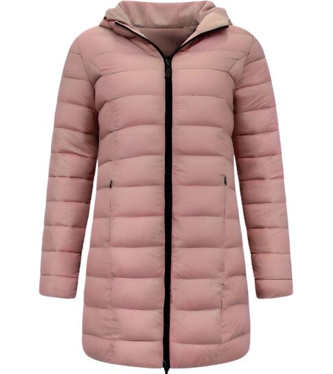 Gentile Bellini Gewatteerde Jas Dames Lang Parka - Slim Fit  - Pink