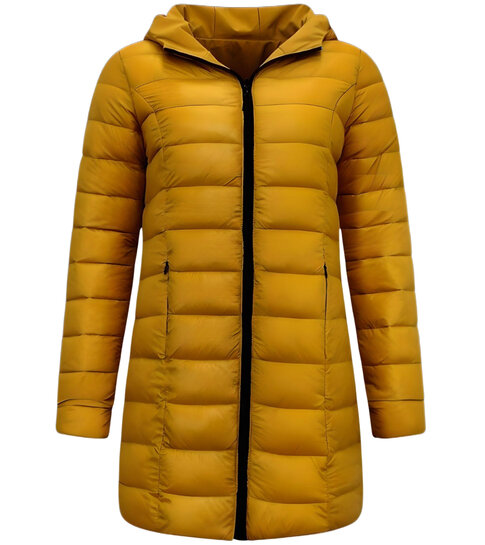 Gentile Bellini Puffer Jas Dames Parka - Dubbelzijdig - Slim Fit - Geel