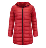 Gentile Bellini Puffer Jacket Dames Lang Gewatteerd - Slim Fit - Rood