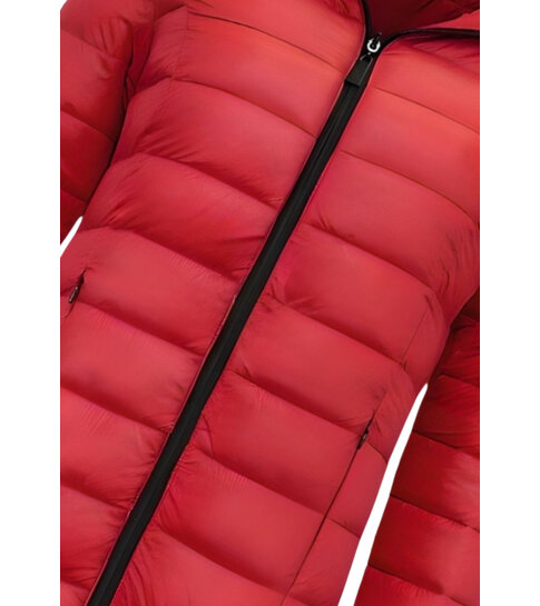 Gentile Bellini Puffer Jacket Dames Lang Gewatteerd - Slim Fit - Rood