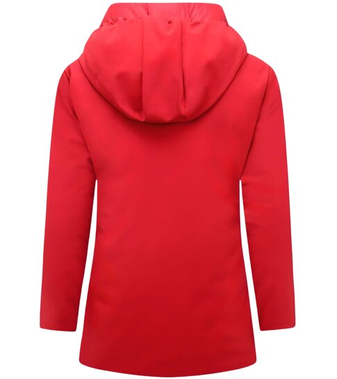 Gentile Bellini Puffer Jacket Dames Lang Gewatteerd - Slim Fit - Rood