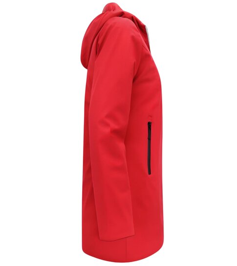 Gentile Bellini Puffer Jacket Dames Lang Gewatteerd - Slim Fit - Rood