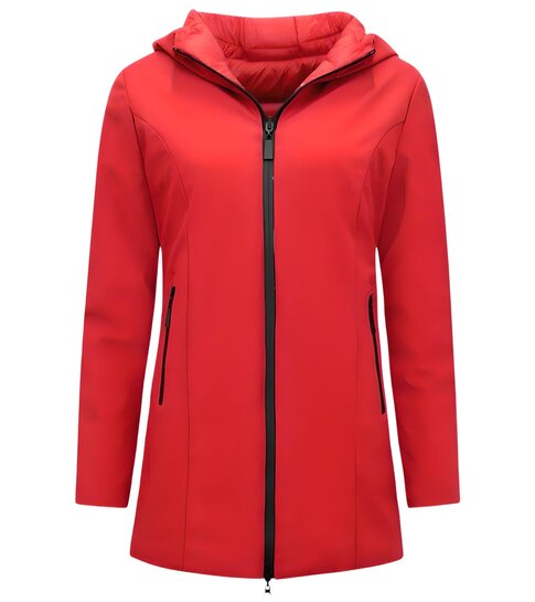 Gentile Bellini Double Face Dames Jassen Parka - Slim Fit  - Rood