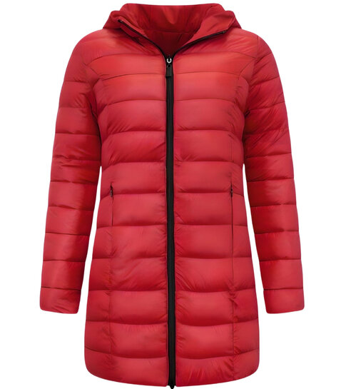 Gentile Bellini Double Face Dames Jassen Parka - Slim Fit  - Rood