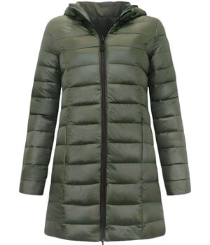 Gentile Bellini Lange Puffer Jas Dames  Parka - Slim Fit  - Groen