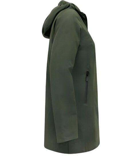 Gentile Bellini Double Face Dames Jassen Parka - Slim Fit  - Groen