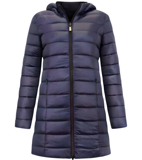 Gentile Bellini Double Face Dames Jassen Parka - Slim Fit  - Blauw