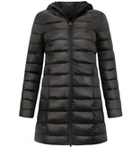 Gentile Bellini Long Puffer Coat Dames Parka - Slim Fit  - Zwart