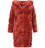 Gentile Bellini Faux Fur Jas Dames met Capuchon - Bordeaux