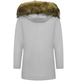 MATOGLA Dames Winterjas met Imitatie Bontkraag - Slim Fit - Beige