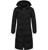MATOGLA Lange Puffer Jas Dames Getailleerd - 8606ZCNW- Zwart