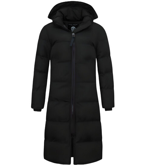 MATOGLA Lange Puffer Jas Dames Getailleerd - 8606ZCNW- Zwart