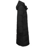 MATOGLA Lange Puffer Jas Dames Getailleerd - 8606ZCNW- Zwart