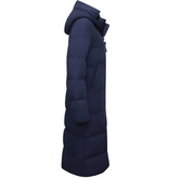 MATOGLA Puffer Jacket Dames Lang Getailleerd - 8606 - Blauw