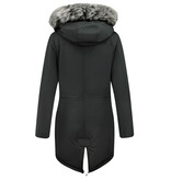 Gentile Bellini Lange Parka Jas Dames – Met Faux Bontkraag – Zwart