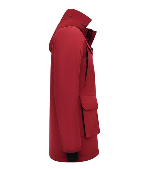 Enos Heren Parka Lange Winterjas - 7169 - Rood