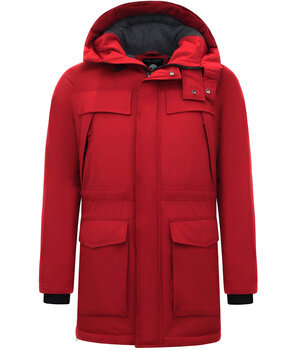 Enos Lange Jas met Capuchon - 891 - Rood